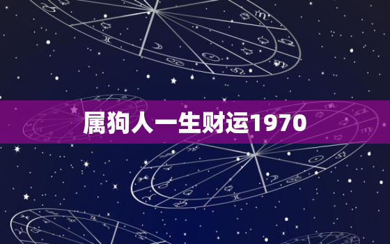 属狗人一生财运1970，属狗人一生财运2018