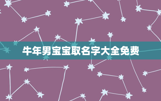 牛年男宝宝取名字大全免费，牛年男孩取名字大全免费