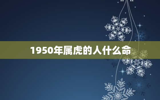 1950年属虎的人什么命，属虎1950的命数