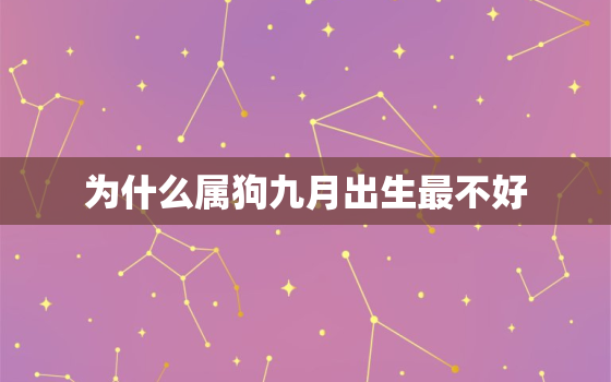 为什么属狗九月出生最不好，九月属狗的命运怎么样