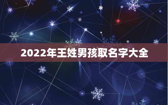 2022年王姓男孩取名字大全，2020年王姓男宝宝名字大全