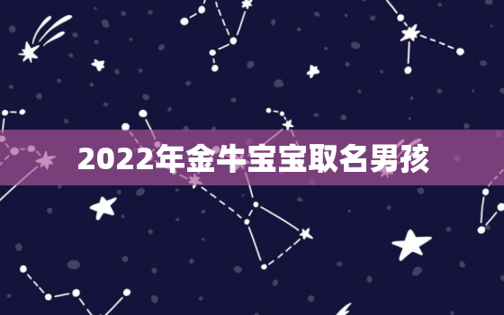 2022年金牛宝宝取名男孩，2021年金牛取名