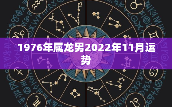 1976年属龙男2022年11月运势