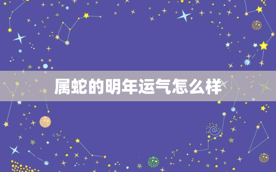 属蛇的明年运气怎么样，我属蛇的今年运气好不好