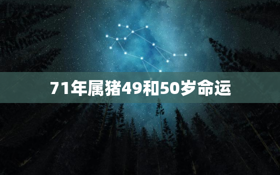 71年属猪49和50岁命运，71年属猪49和50岁命运2019运势