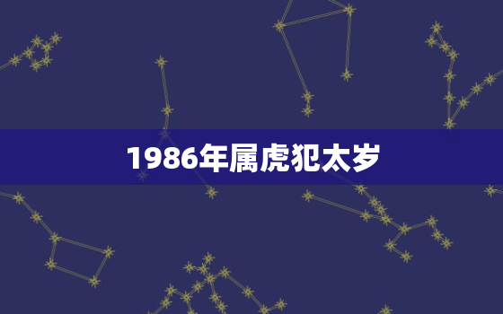 1986年属虎犯太岁，1986年属虎的太岁是谁