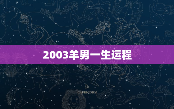 2003羊男一生运程，03年属羊男一生的运程