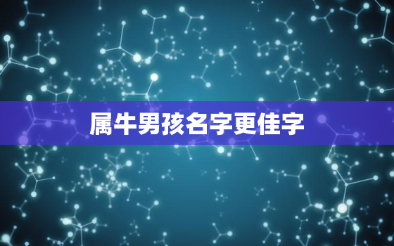 属牛男孩名字更佳字，属牛的男孩名字宜用字