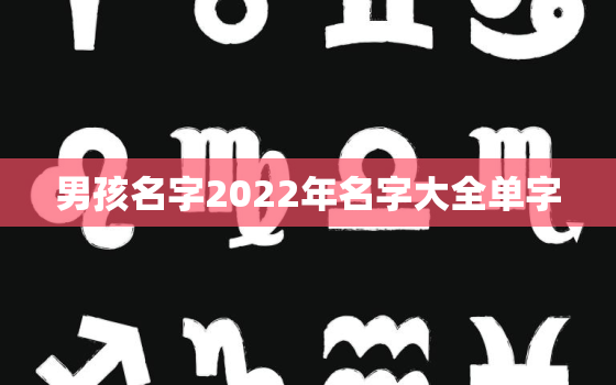 男孩名字2022年名字大全单字，2022年出生的宝宝取名字