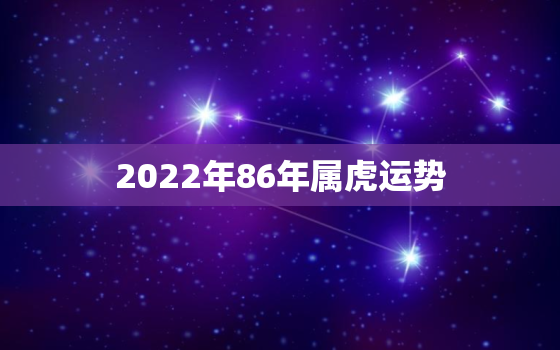 2022年86年属虎运势，2022年86年属虎男运势