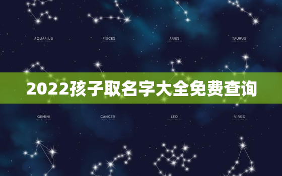 2022孩子取名字大全免费查询，2022宝宝取什么名字免费