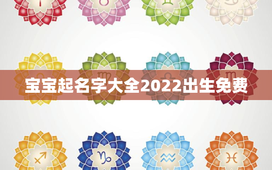 宝宝起名字大全2022出生免费，宝宝的名字大全2021