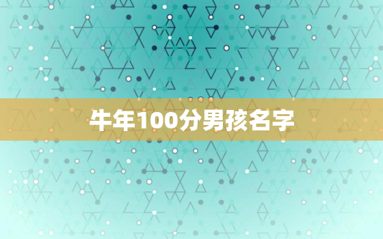 牛年100分男孩名字，牛年男宝宝取名字打分