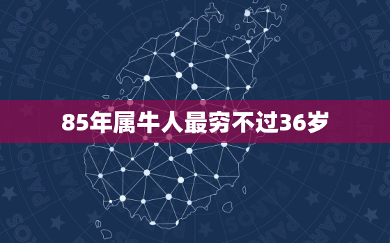 85年属牛人最穷不过36岁，85年属牛人36岁本命年