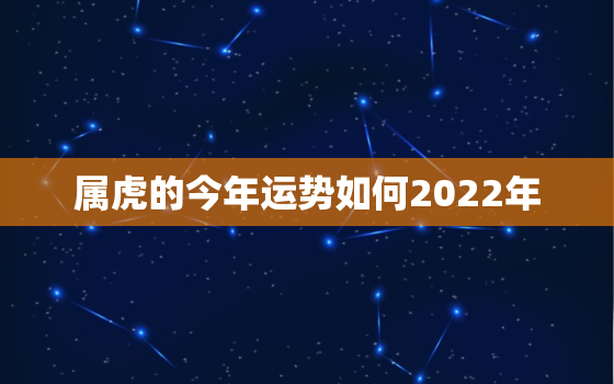 属虎的今年运势如何2022年，2022年属虎全年运势