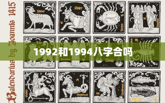 1992和1994八字合吗，1992年与1994年是否合适