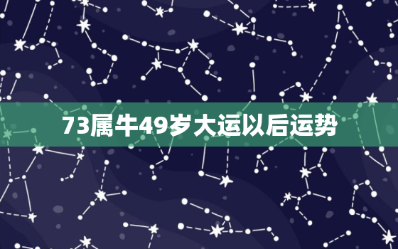 73属牛49岁大运以后运势，73年属牛49岁2022年的运势