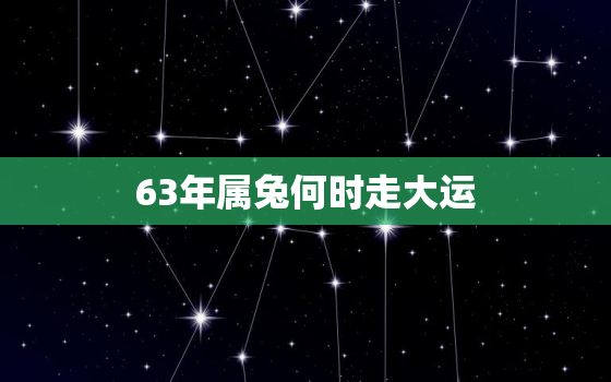 63年属兔何时走大运，63年兔哪年转大运