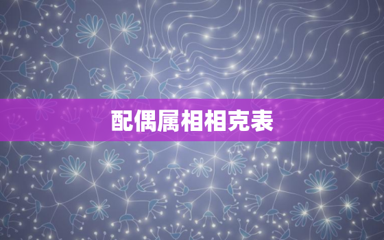 配偶属相相克表，男女相生相克婚配属相表