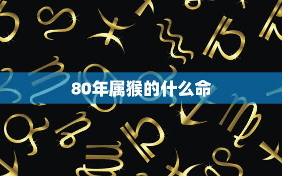 80年属猴的什么命，80年属猴的什么命运