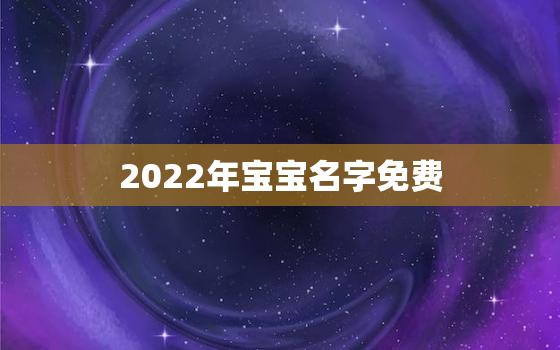 2022年宝宝名字免费，2021新生儿名字大全免费