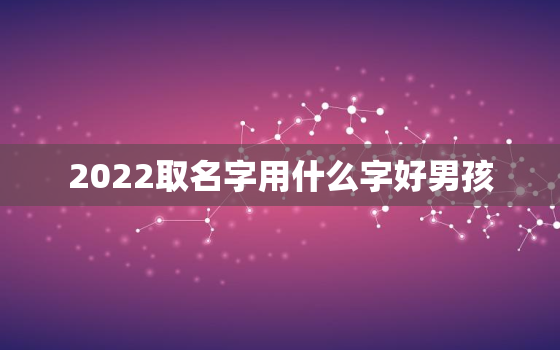 2022取名字用什么字好男孩，2020取名字用什么字好