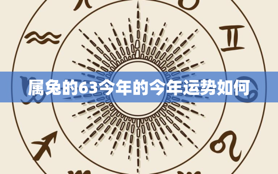 属兔的63今年的今年运势如何，63年属兔人的命运