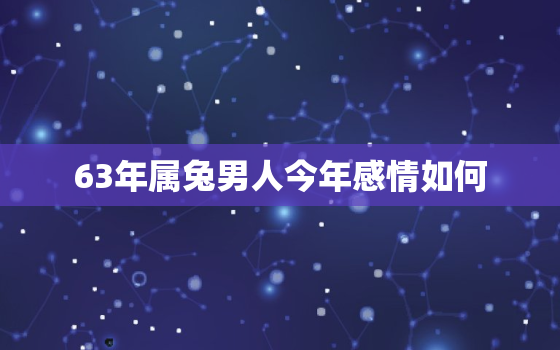 63年属兔男人今年感情如何，63年属兔男人的婚姻