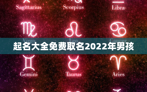 起名大全免费取名2022年男孩，2022年取名字大全