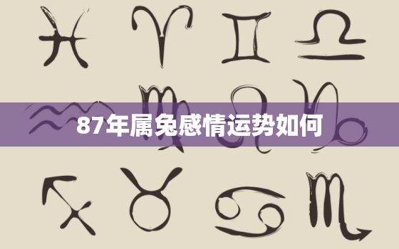 87年属兔感情运势如何，87年属兔人婚姻及一生运势