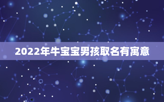 2022年牛宝宝男孩取名有寓意，2021年牛宝宝女孩取名有寓意