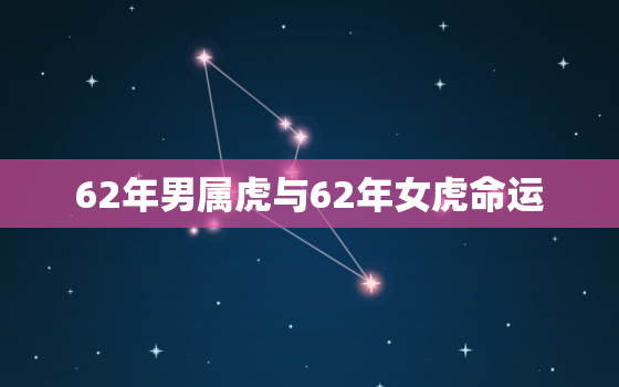 62年男属虎与62年女虎命运，62年属虎的女人是什么命