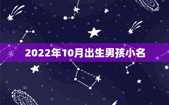 2022年10月出生男孩小名，2020年10月男宝宝名字