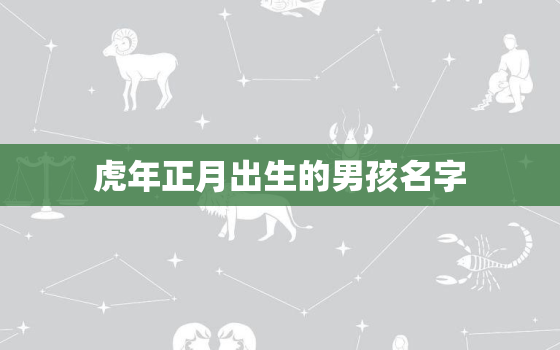 虎年正月出生的男孩名字，虎年出生的孩子取名