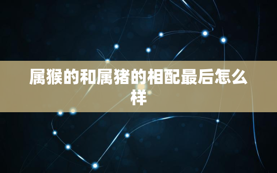 属猴的和属猪的相配最后怎么样，属猴与属猪相结合怎么样