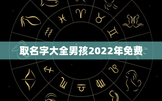 取名字大全男孩2022年免费，2022宝宝取什么名字免费