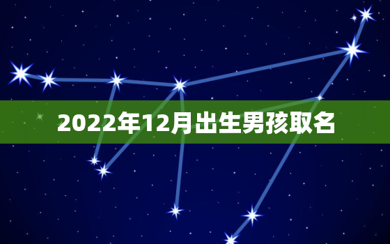 2022年12月出生男孩取名，202011月出生男孩名字