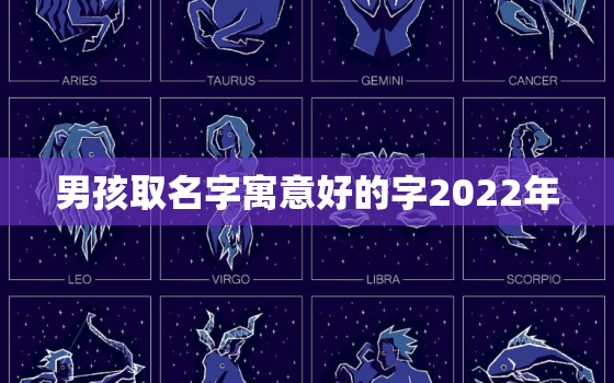 男孩取名字寓意好的字2022年，2022年男孩更佳取名