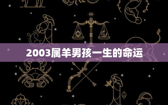 2003属羊男孩一生的命运，2003属羊男孩婚姻怎样