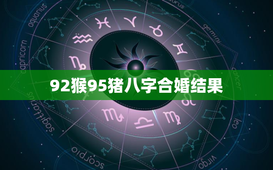 92猴95猪八字合婚结果，1992猴和1995猪结婚合吗