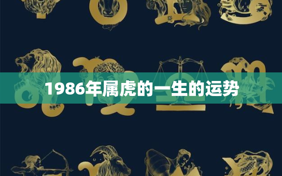 1986年属虎的一生的运势，1986年属虎运程