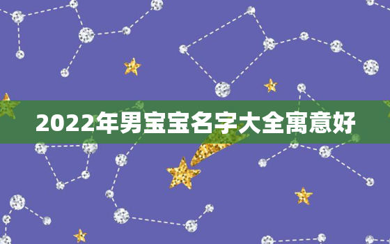 2022年男宝宝名字大全寓意好，2022年宝宝起名