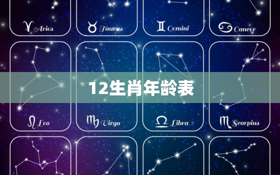 12生肖年龄表，12生肖年龄表2018年图