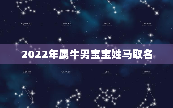 2022年属牛男宝宝姓马取名，2021牛年马姓男宝宝更佳取名