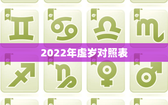 2022年虚岁对照表，2020年虚岁对照表格