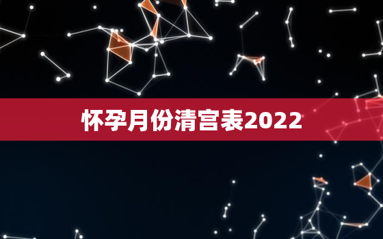 怀孕月份清宫表2022，怀孕清宫表2022年