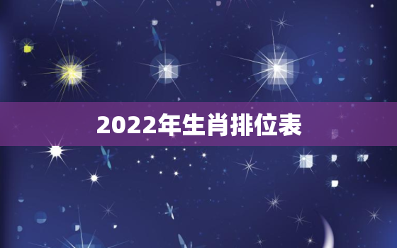 2022年生肖排位表，2021年生肖排位