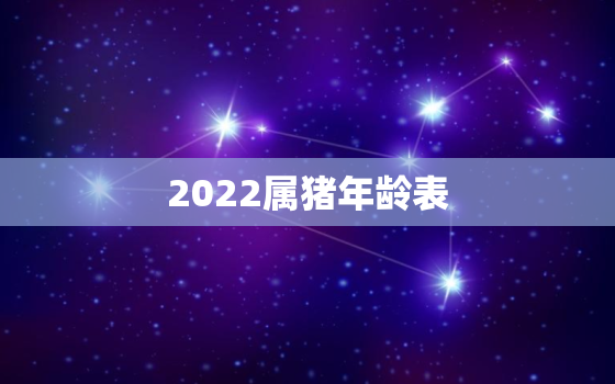 2022属猪年龄表，属猪年龄表