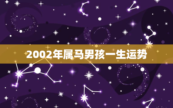 2002年属马男孩一生运势，2002年属马人一生运程