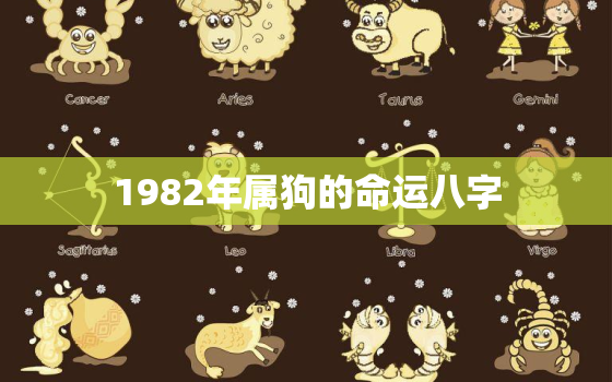 1982年属狗的命运八字，1982年属狗的一生运势如何